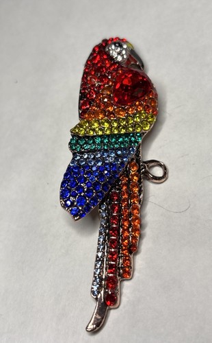 Rainbow rhinestone parrot - rhinestone,